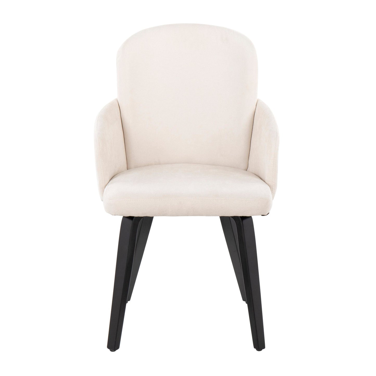 Dahlia Contemporary Dining Chair in Gold Metal and Black Faux Leather with Chrome Accent   - Set of 2