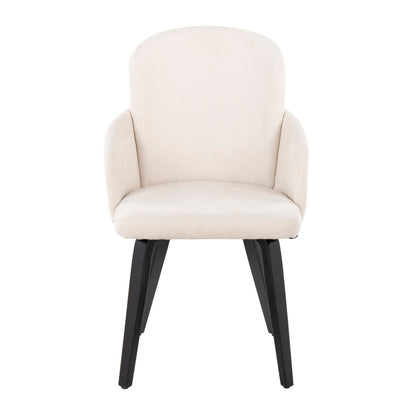 Dahlia Contemporary Dining Chair in Gold Metal and Black Faux Leather with Chrome Accent   - Set of 2