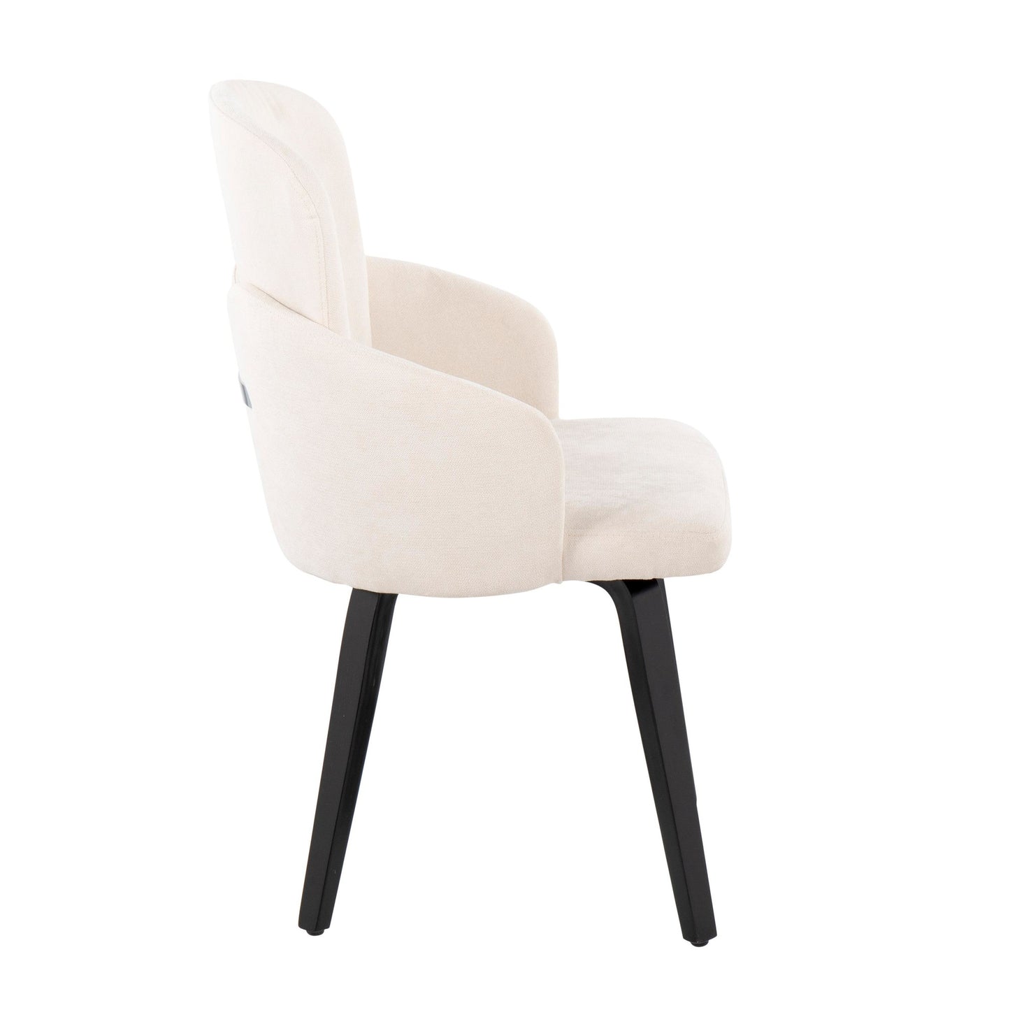 Dahlia Contemporary Dining Chair in Gold Metal and Black Faux Leather with Chrome Accent   - Set of 2