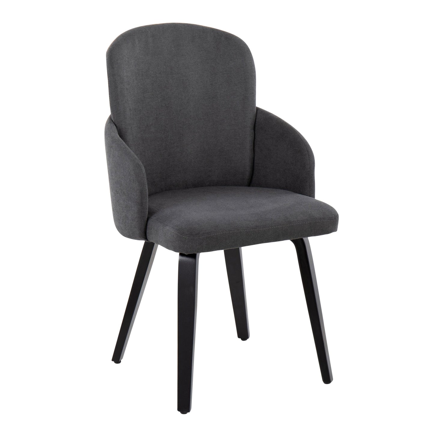 Dahlia Contemporary Dining Chair in Gold Metal and Black Faux Leather with Chrome Accent   - Set of 2