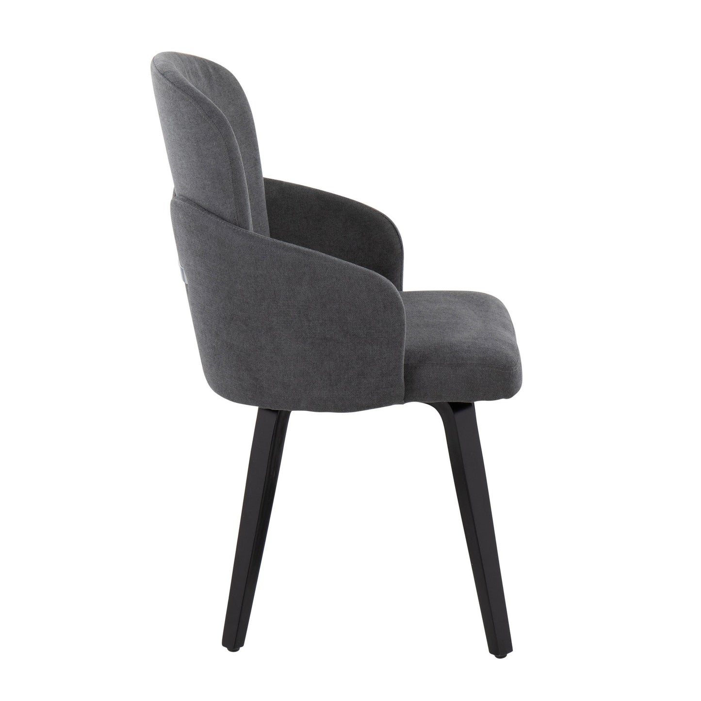 Dahlia Contemporary Dining Chair in Gold Metal and Black Faux Leather with Chrome Accent   - Set of 2