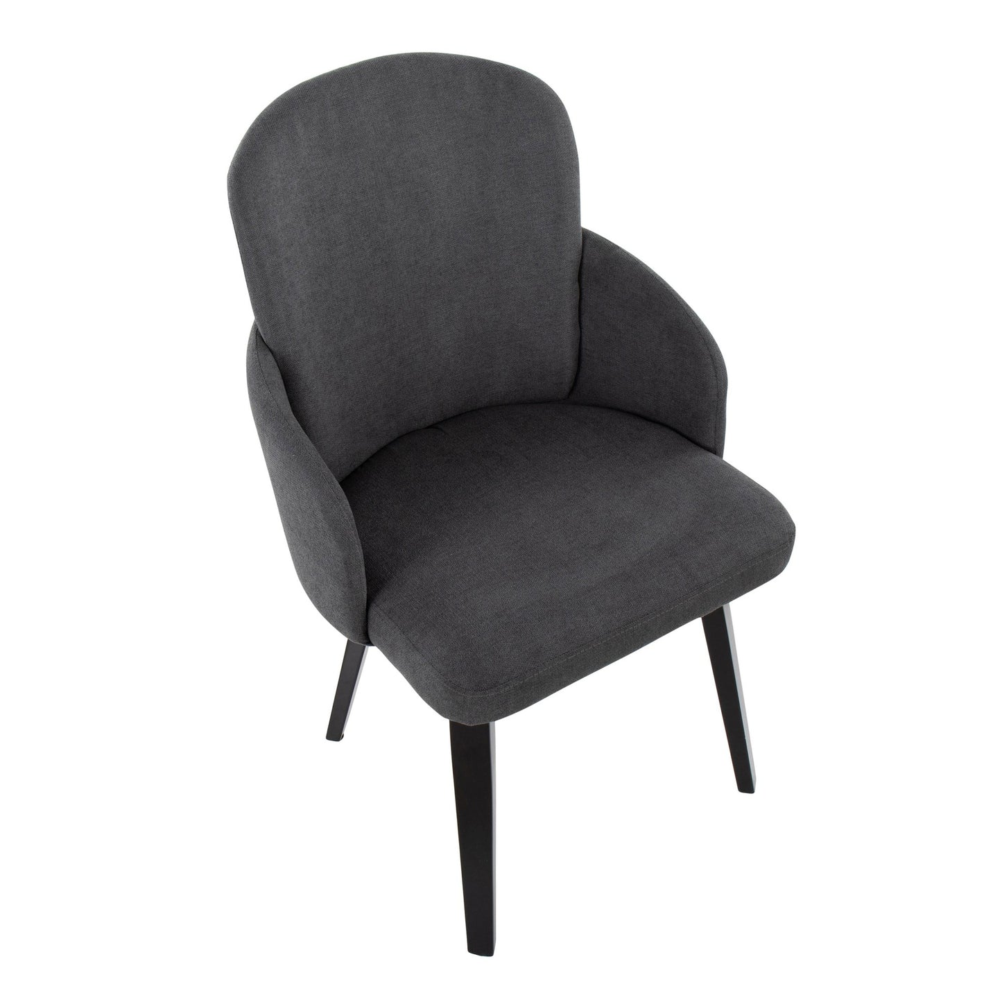 Dahlia Contemporary Dining Chair in Gold Metal and Black Faux Leather with Chrome Accent   - Set of 2