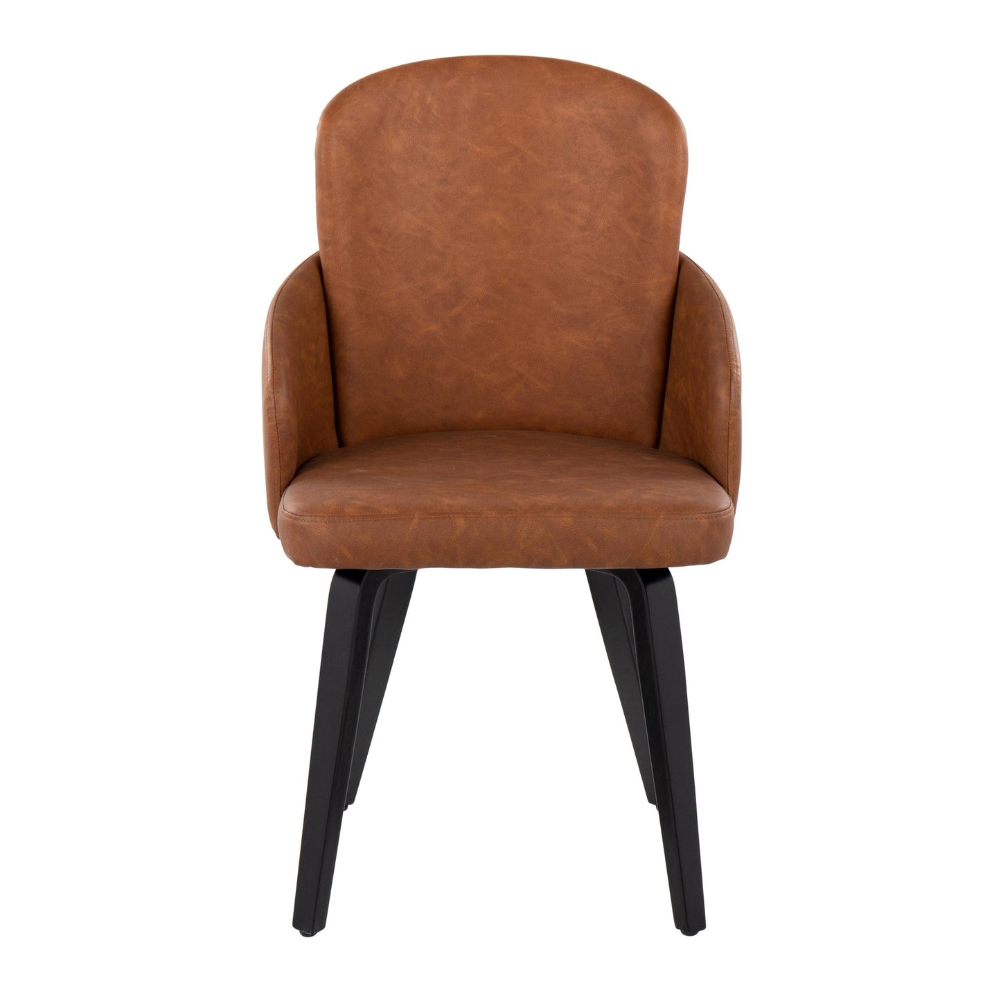Dahlia Contemporary Dining Chair in Gold Metal and Black Faux Leather with Chrome Accent   - Set of 2