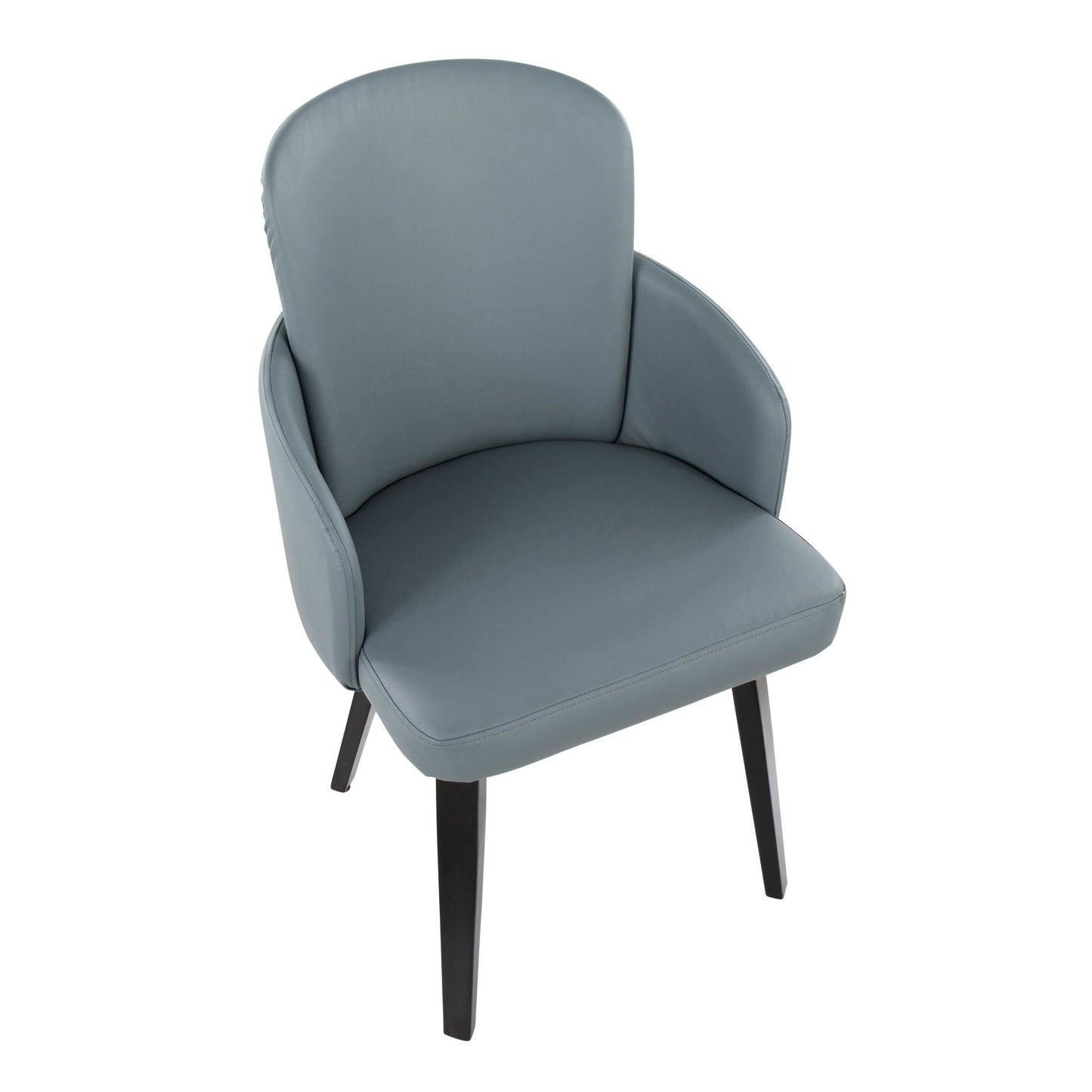 Dahlia Contemporary Dining Chair in Gold Metal and Black Faux Leather with Chrome Accent   - Set of 2