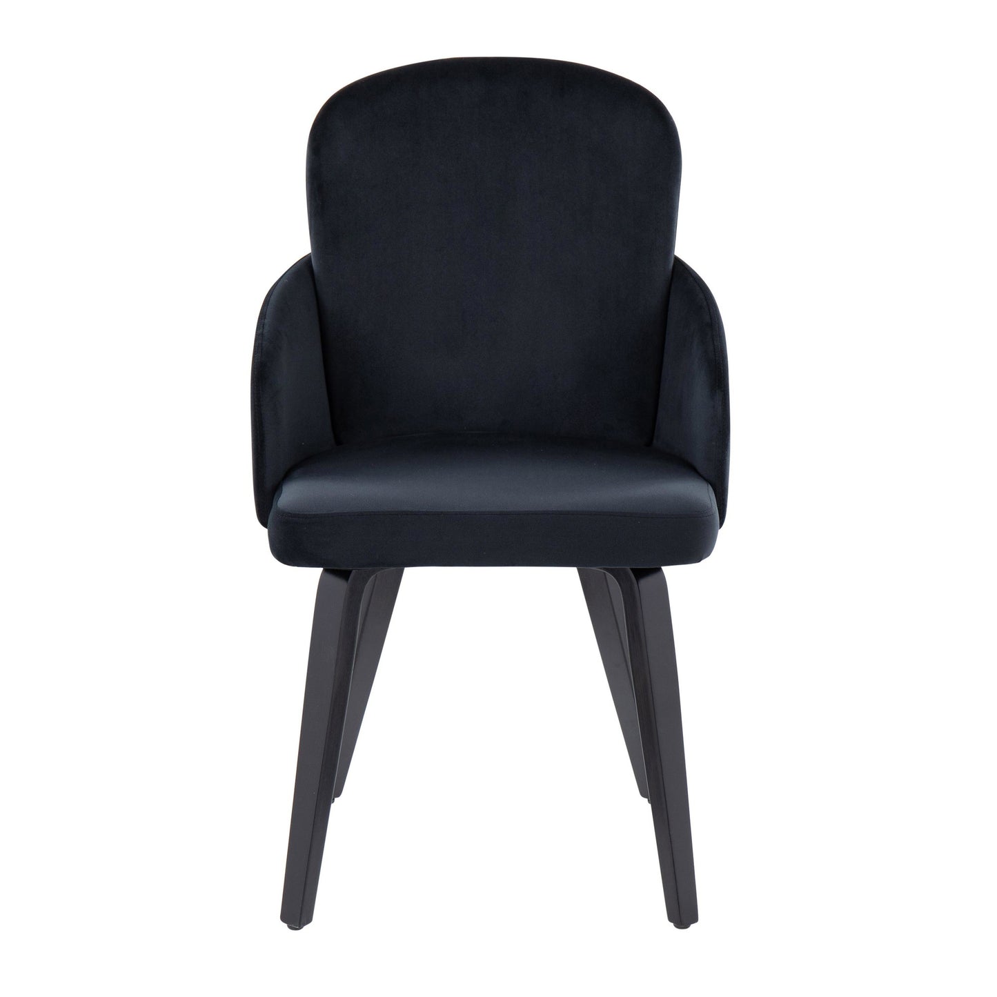 Dahlia Contemporary Dining Chair in Gold Metal and Black Faux Leather with Chrome Accent   - Set of 2