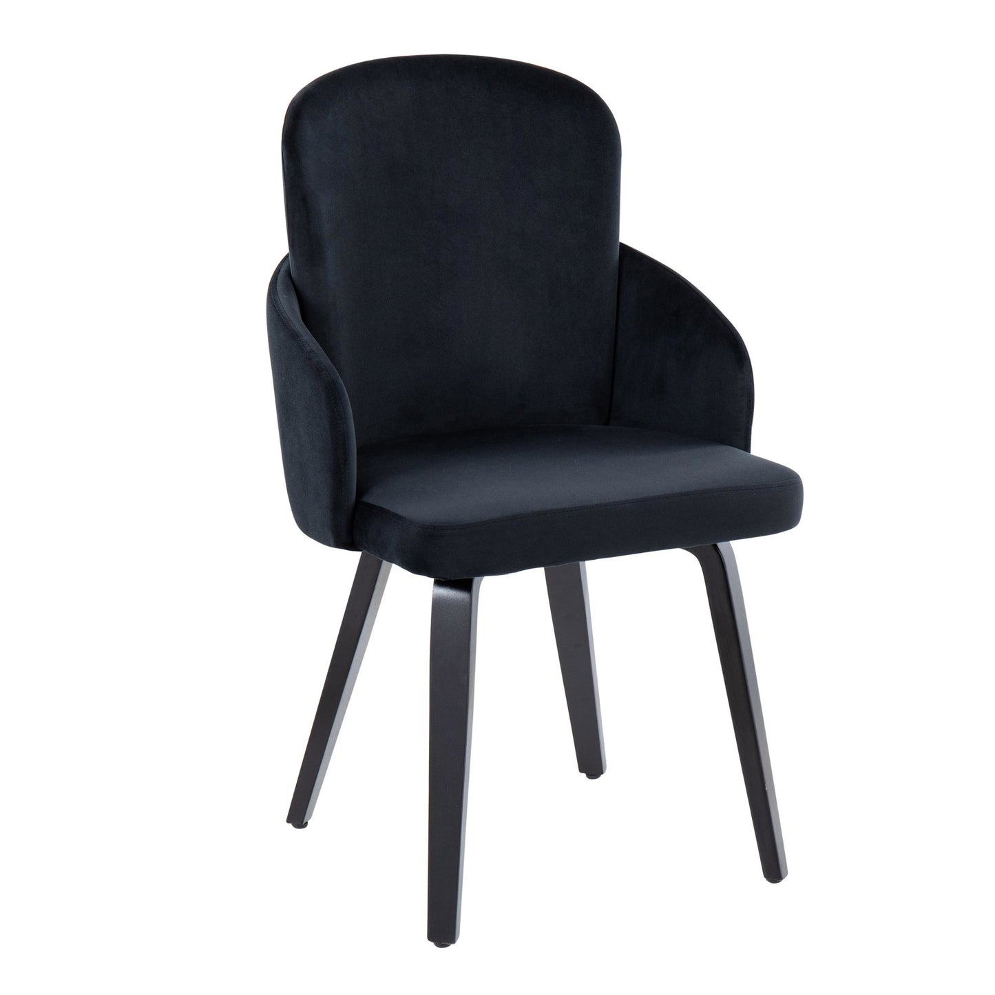 Dahlia Contemporary Dining Chair in Gold Metal and Black Faux Leather with Chrome Accent   - Set of 2