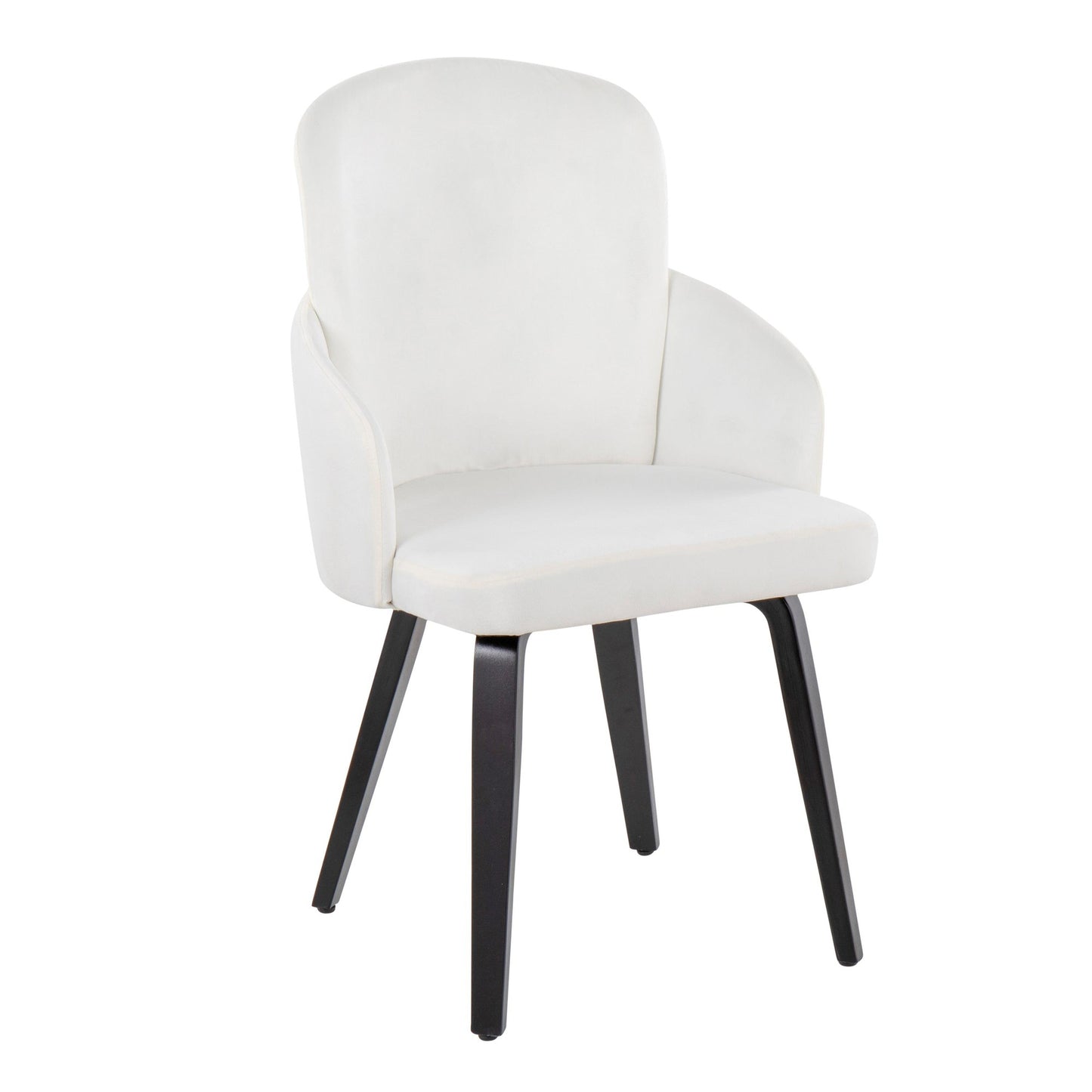Dahlia Contemporary Dining Chair in Gold Metal and Black Faux Leather with Chrome Accent   - Set of 2