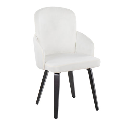 Dahlia Contemporary Dining Chair in Gold Metal and Black Faux Leather with Chrome Accent   - Set of 2