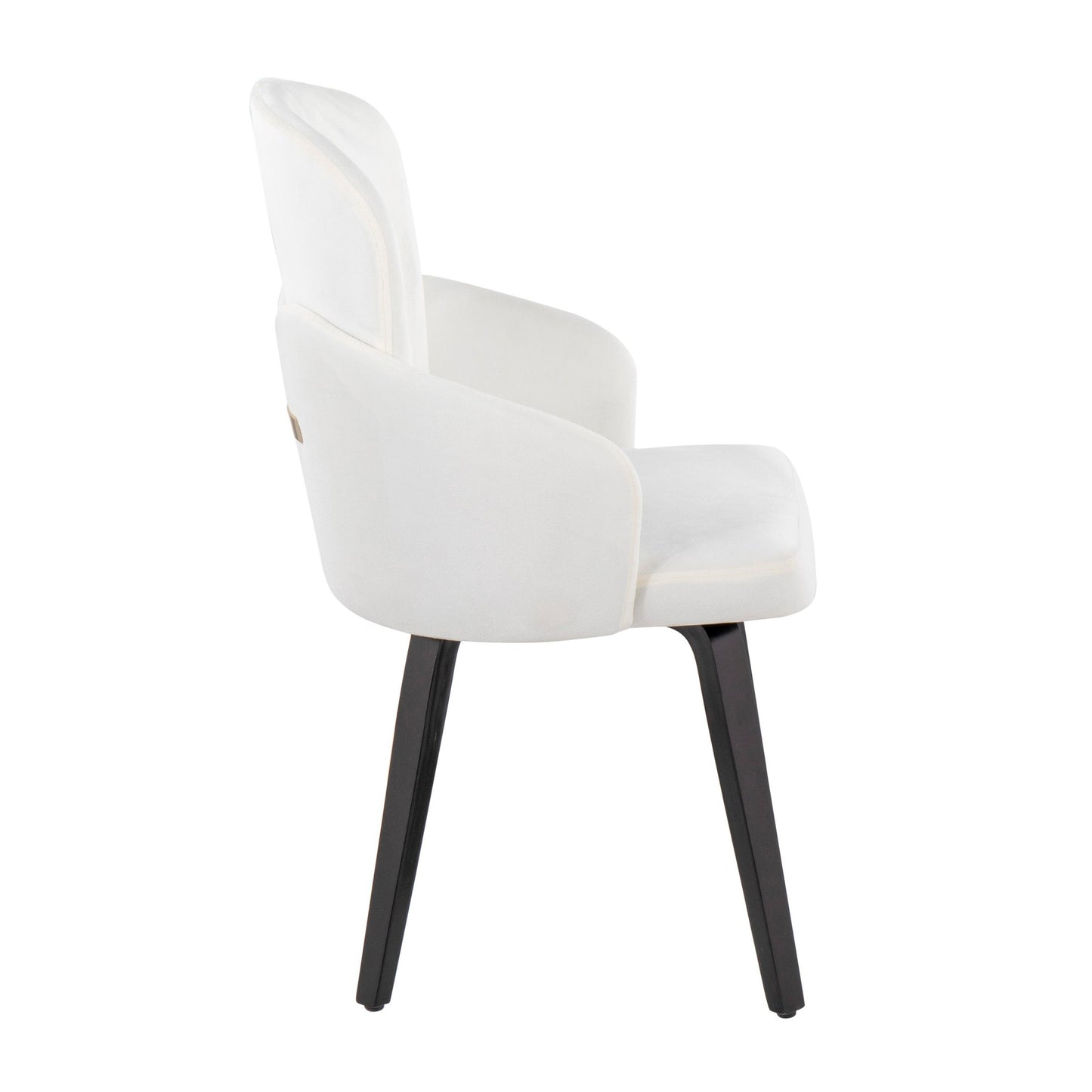 Dahlia Contemporary Dining Chair in Gold Metal and Black Faux Leather with Chrome Accent   - Set of 2