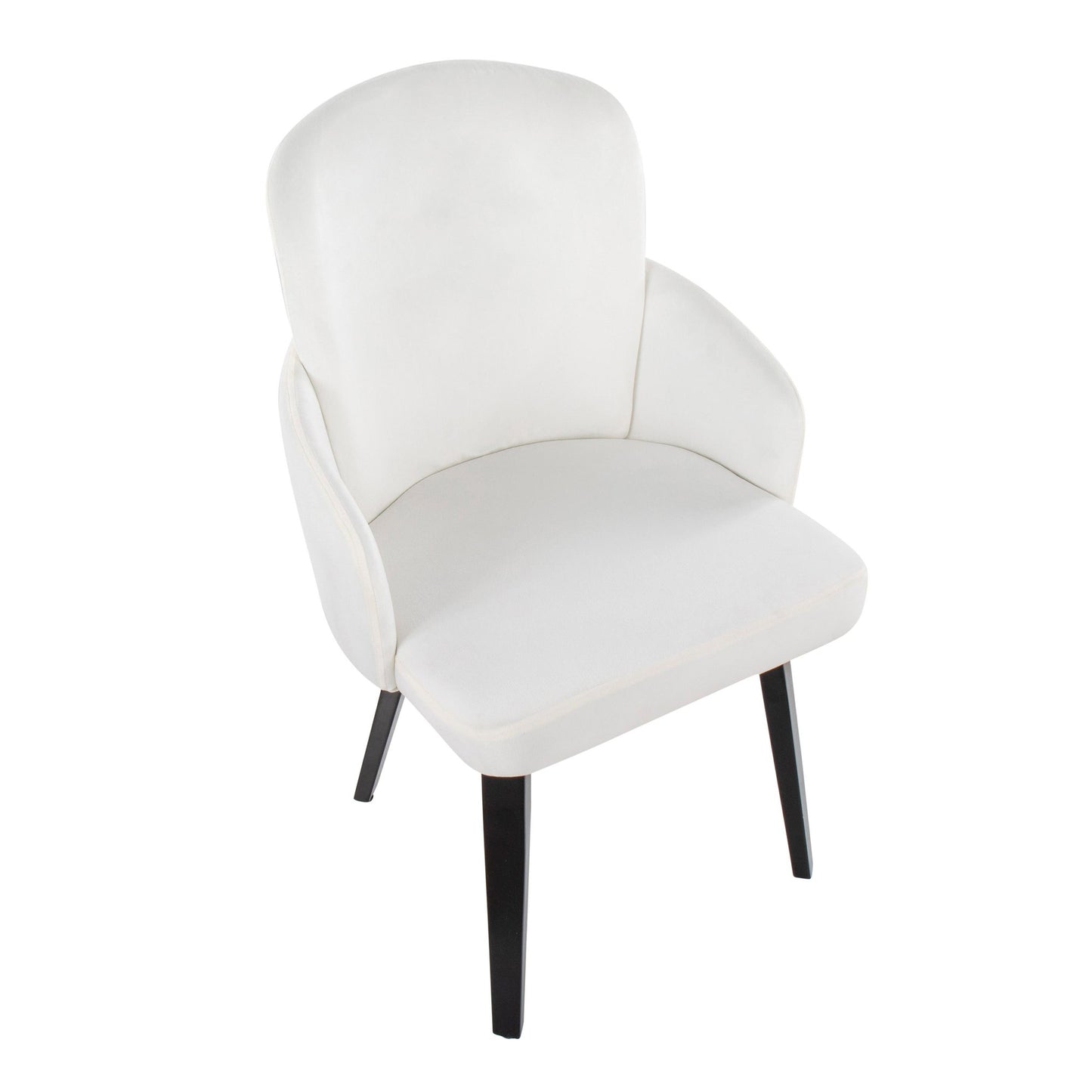 Dahlia Contemporary Dining Chair in Gold Metal and Black Faux Leather with Chrome Accent   - Set of 2