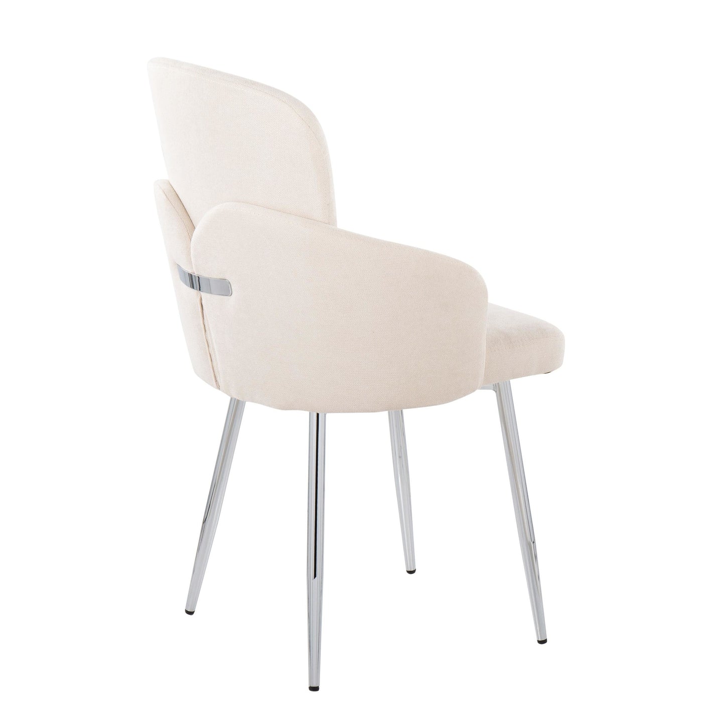 Dahlia Contemporary Dining Chair in Gold Metal and Black Faux Leather with Chrome Accent   - Set of 2