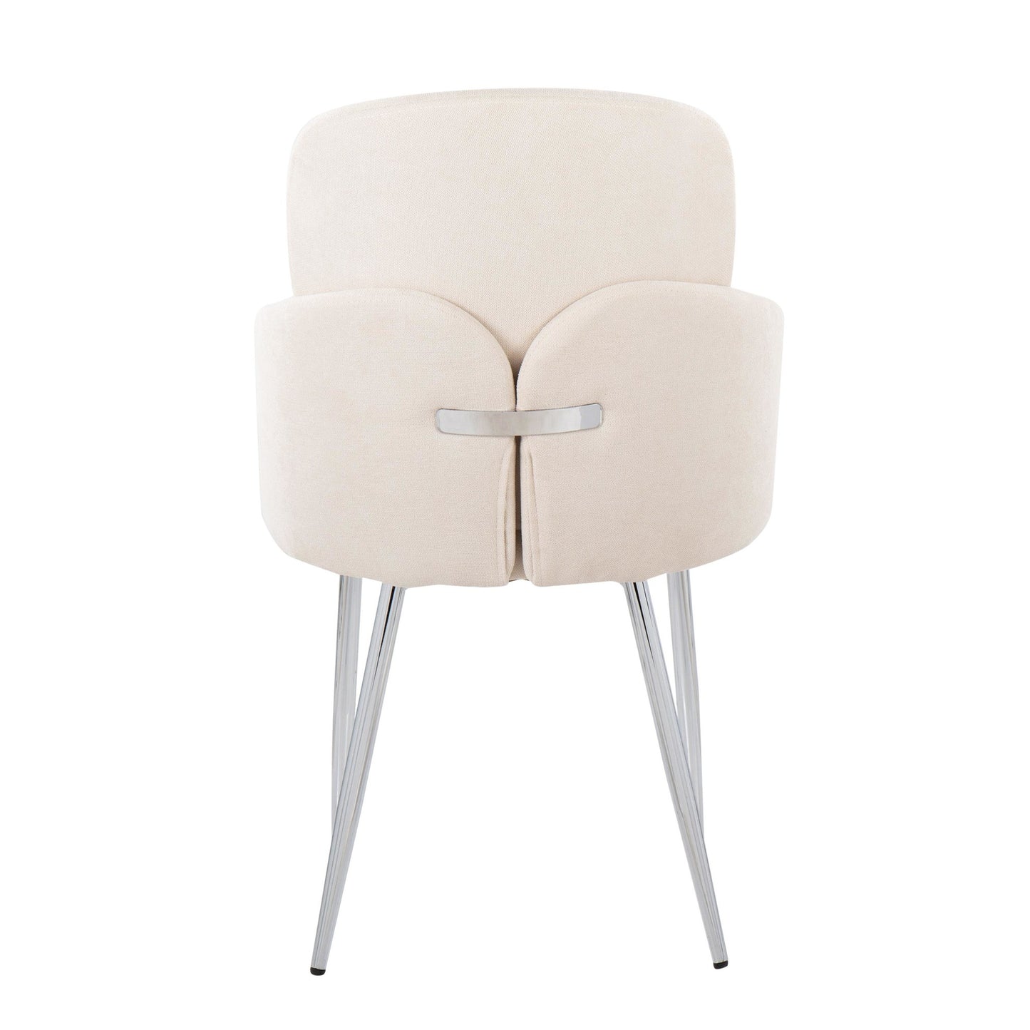 Dahlia Contemporary Dining Chair in Gold Metal and Black Faux Leather with Chrome Accent   - Set of 2