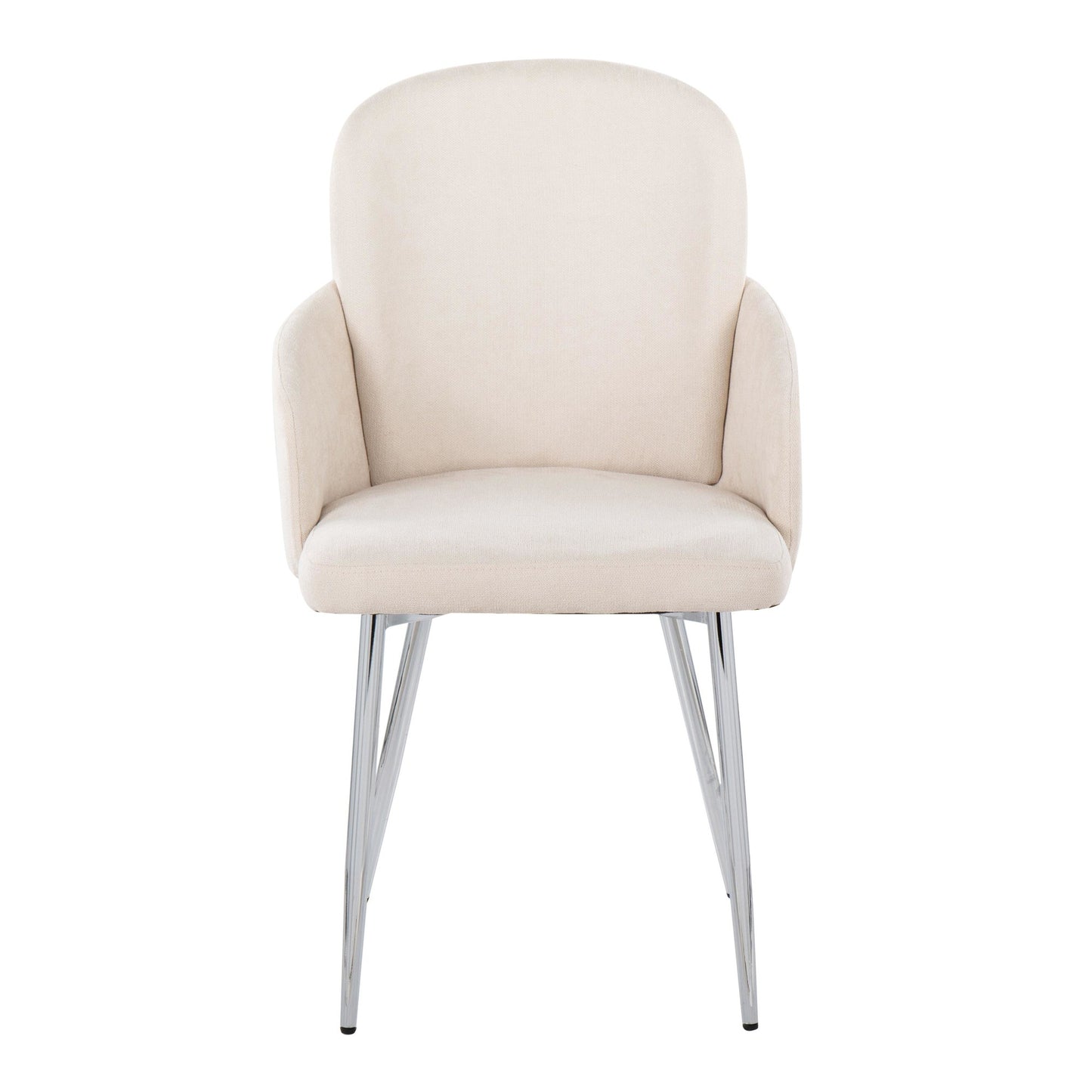 Dahlia Contemporary Dining Chair in Gold Metal and Black Faux Leather with Chrome Accent   - Set of 2