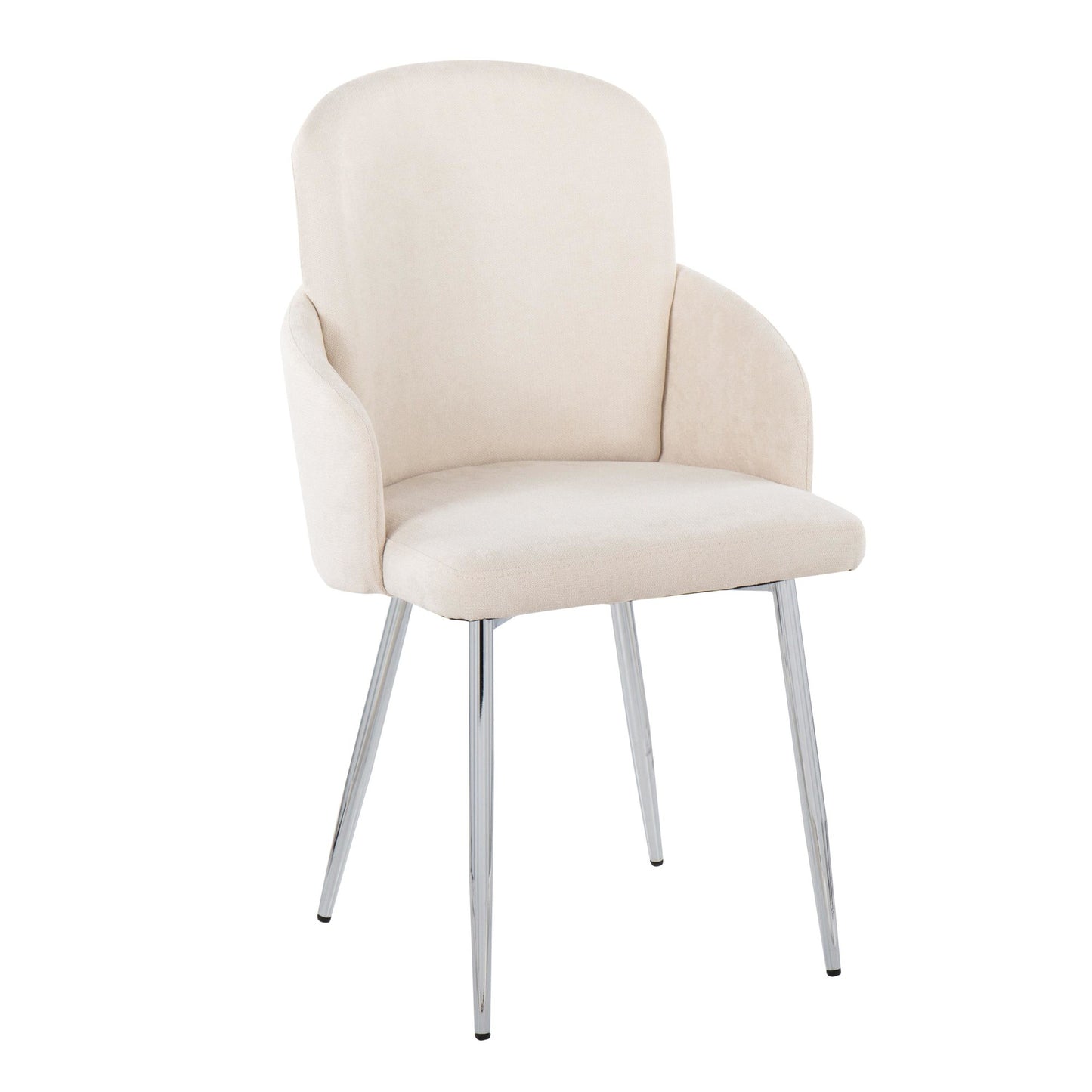 Dahlia Contemporary Dining Chair in Gold Metal and Black Faux Leather with Chrome Accent   - Set of 2