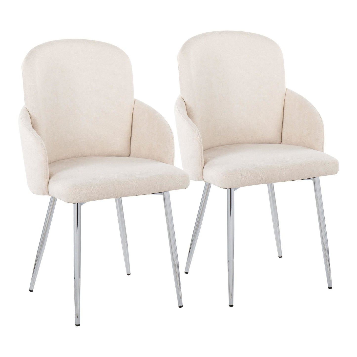 Dahlia Contemporary Dining Chair in Gold Metal and Black Faux Leather with Chrome Accent   - Set of 2
