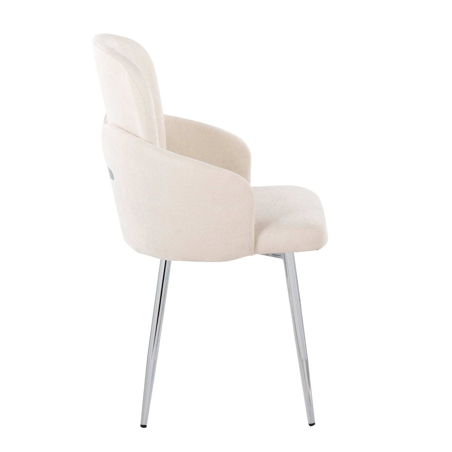 Dahlia Contemporary Dining Chair in Gold Metal and Black Faux Leather with Chrome Accent   - Set of 2