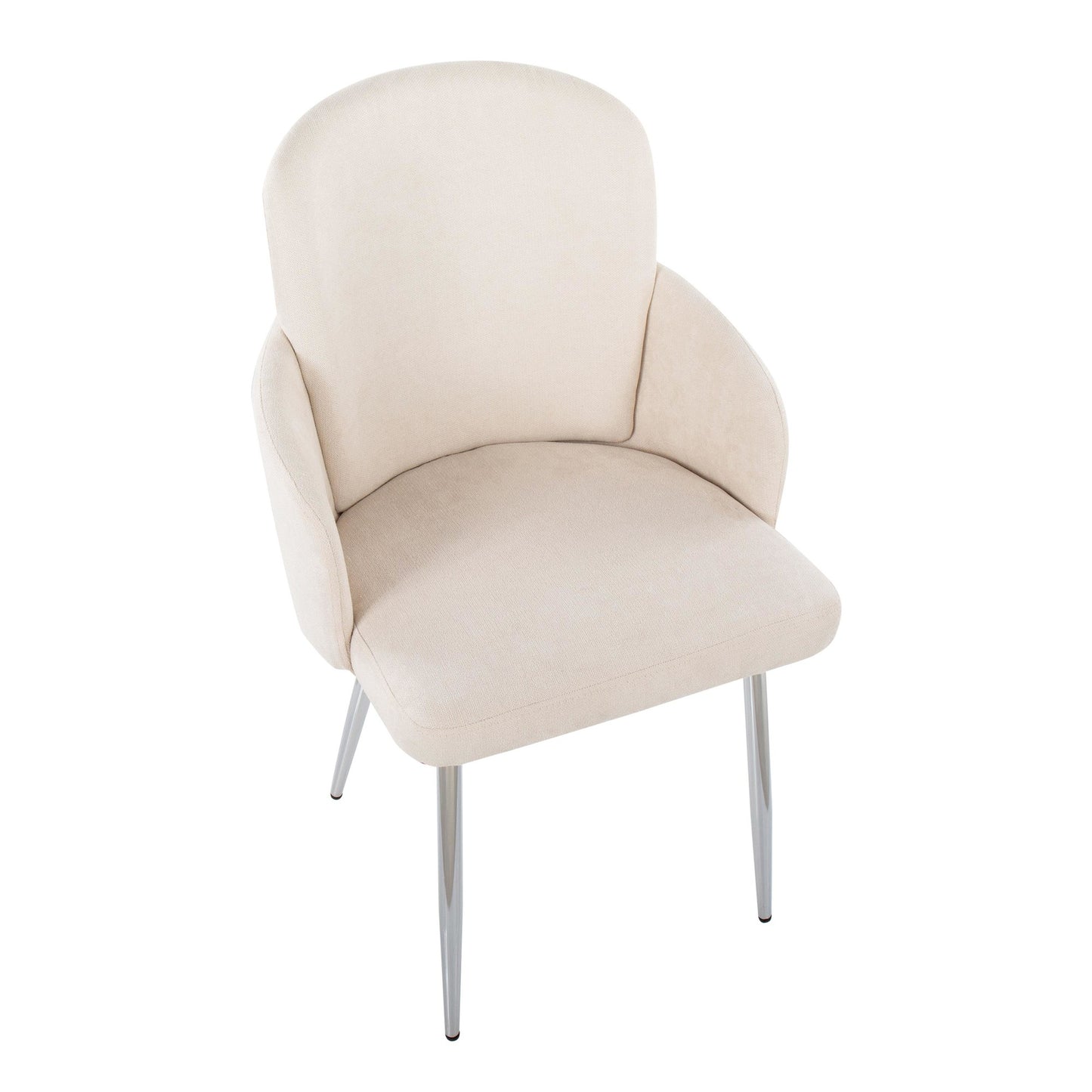 Dahlia Contemporary Dining Chair in Gold Metal and Black Faux Leather with Chrome Accent   - Set of 2