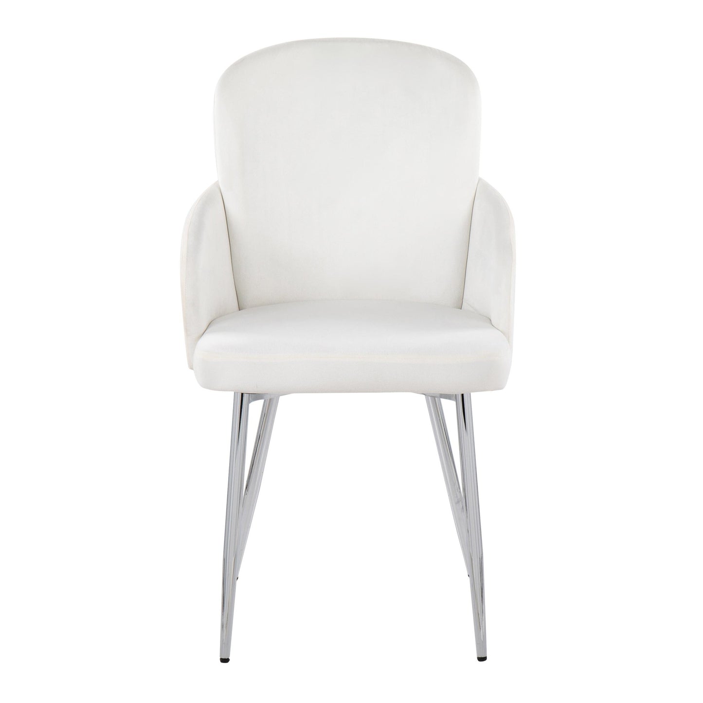 Dahlia Contemporary Dining Chair in Gold Metal and Black Faux Leather with Chrome Accent   - Set of 2