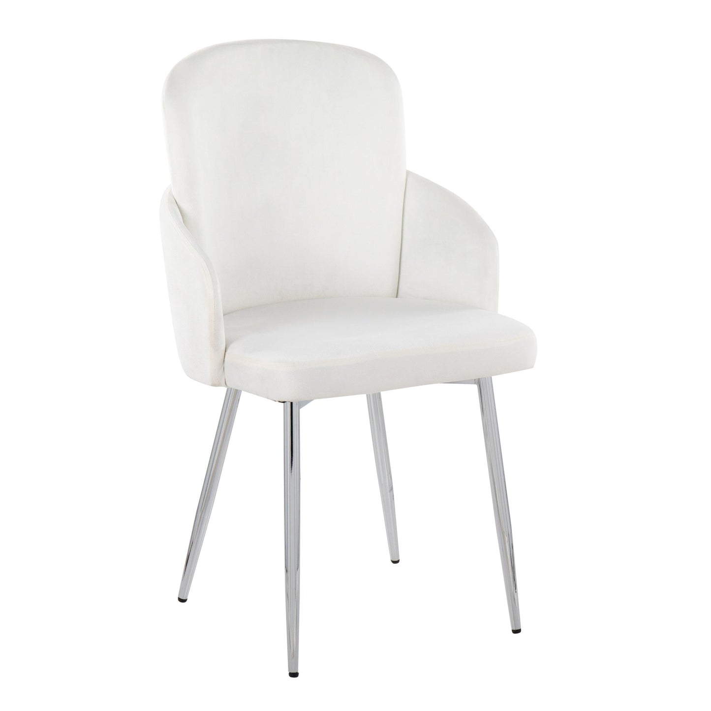 Dahlia Contemporary Dining Chair in Gold Metal and Black Faux Leather with Chrome Accent   - Set of 2