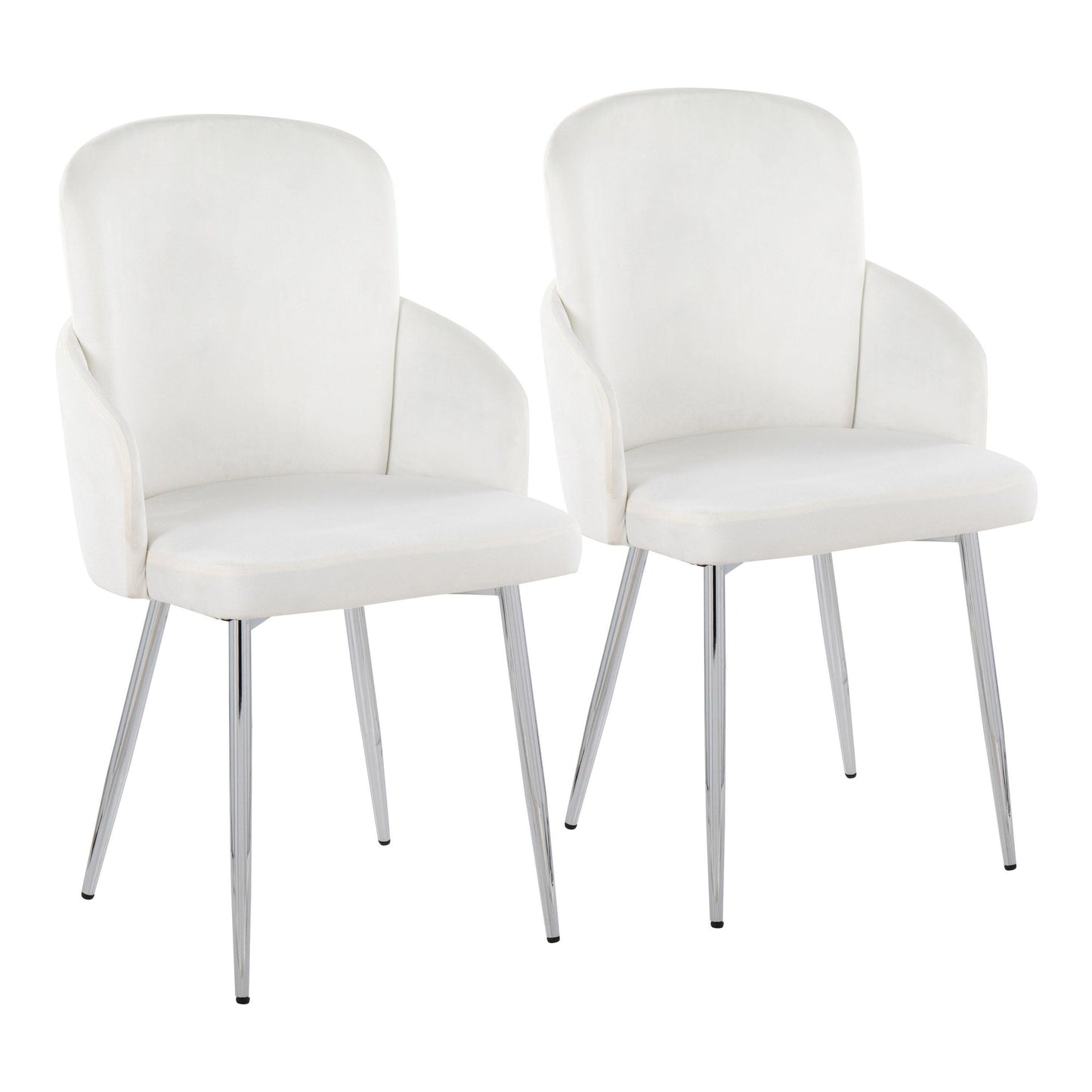 Dahlia Contemporary Dining Chair in Gold Metal and Black Faux Leather with Chrome Accent   - Set of 2