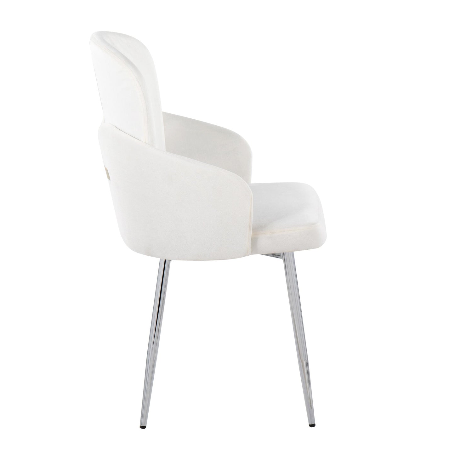 Dahlia Contemporary Dining Chair in Gold Metal and Black Faux Leather with Chrome Accent   - Set of 2