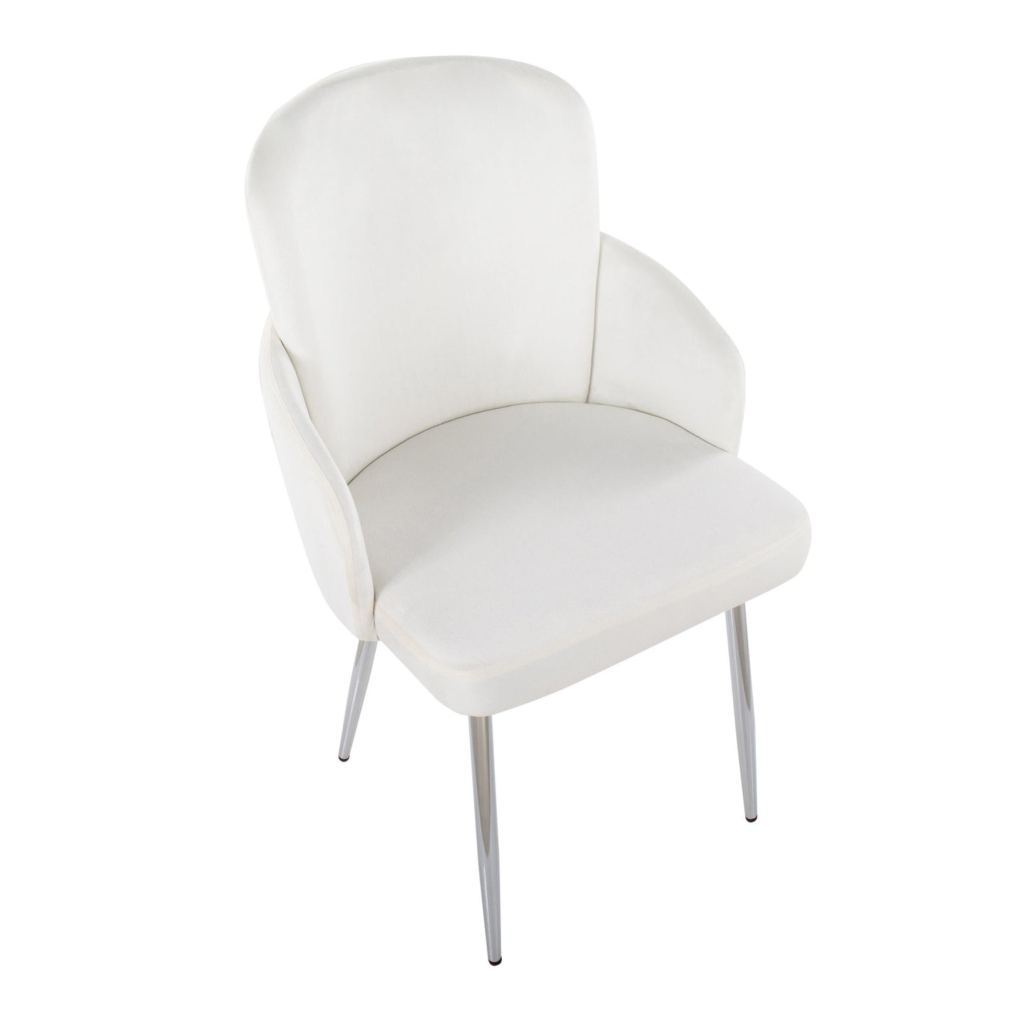 Dahlia Contemporary Dining Chair in Gold Metal and Black Faux Leather with Chrome Accent   - Set of 2