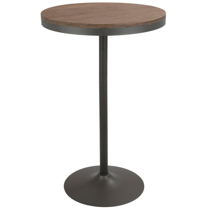 Dakota Industrial Adjustable Bar / Dinette Table in Antique and Brown