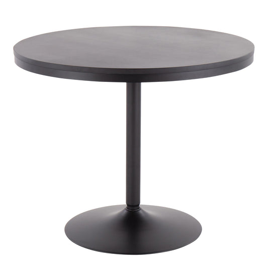 Dakota Industrial Dining Table in Black Steel and Black Wood