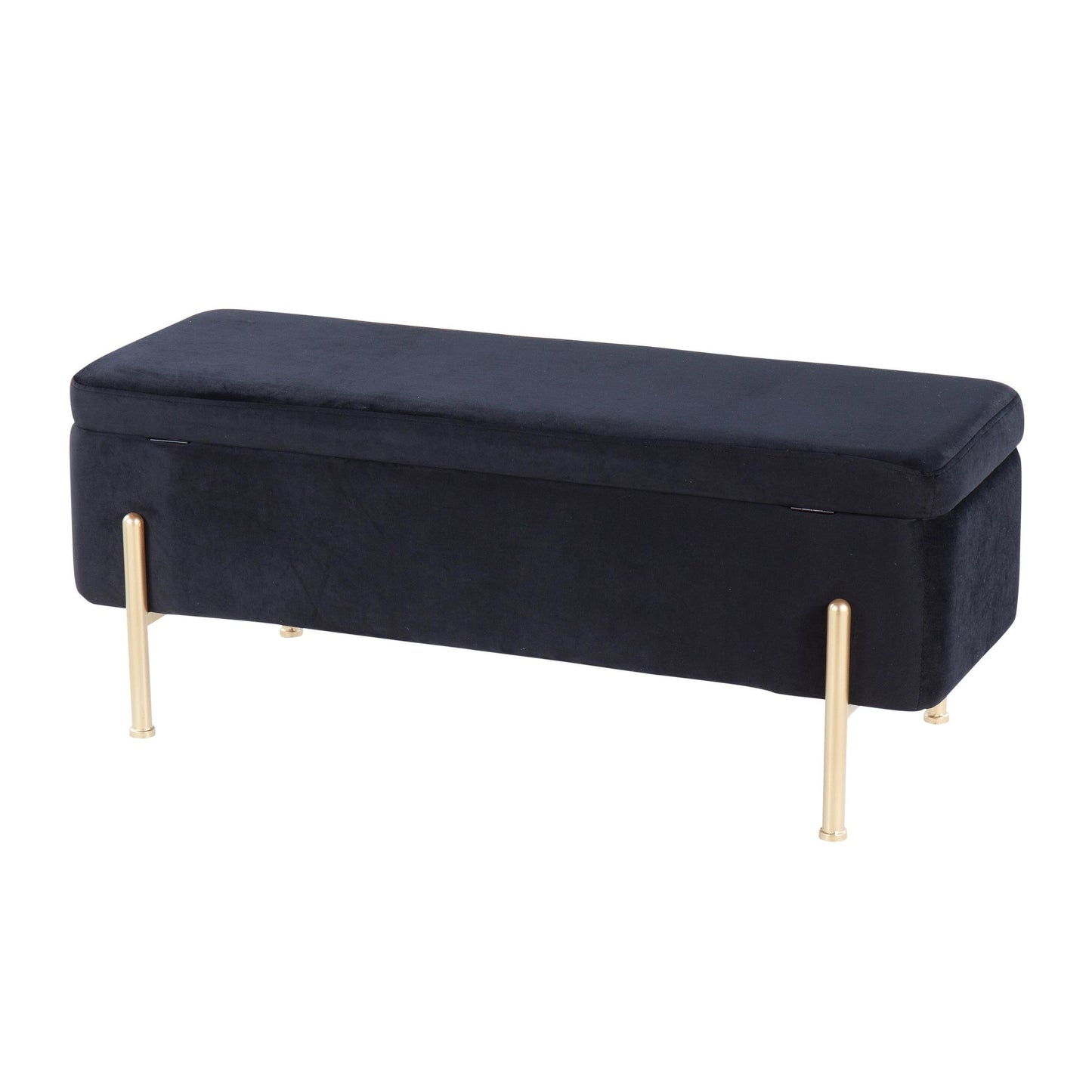 Daniella Contemporary Dining Chair in Gold Steel and Black Faux Leather   - Set of 2
