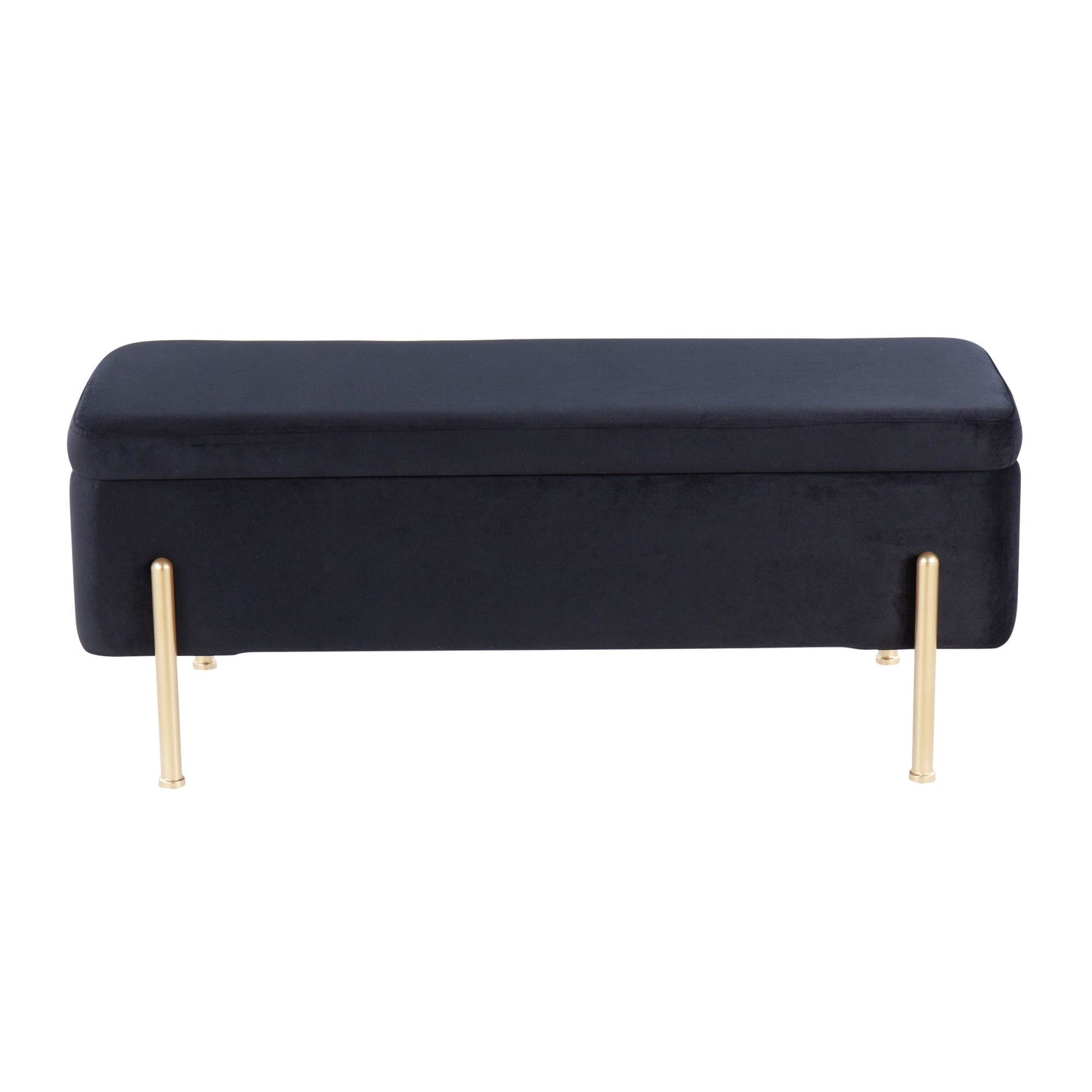Daniella Contemporary Dining Chair in Gold Steel and Black Faux Leather   - Set of 2