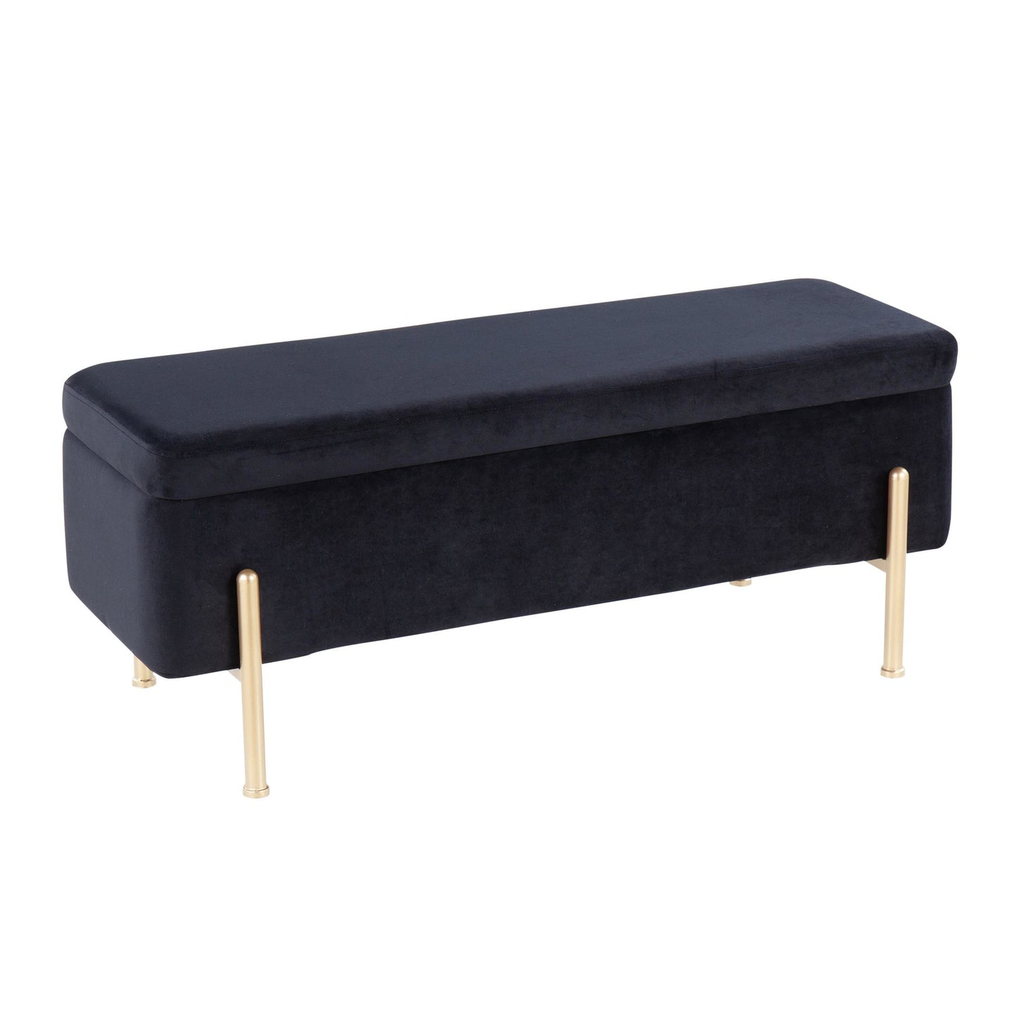 Daniella Contemporary Dining Chair in Gold Steel and Black Faux Leather   - Set of 2