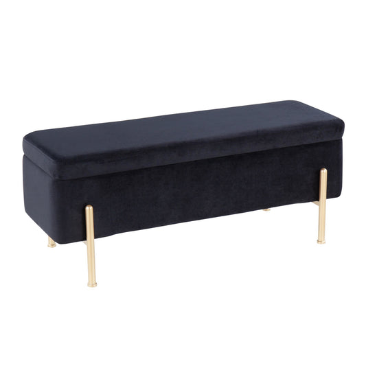 Daniella Contemporary Dining Chair in Gold Steel and Black Faux Leather   - Set of 2