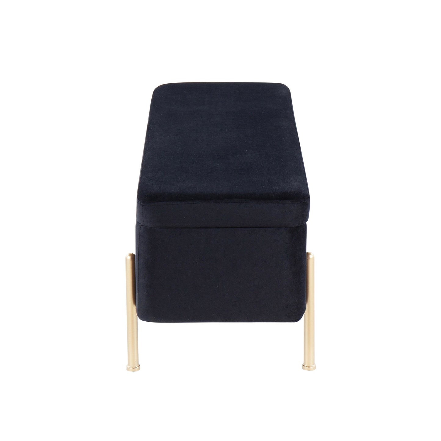 Daniella Contemporary Dining Chair in Gold Steel and Black Faux Leather   - Set of 2