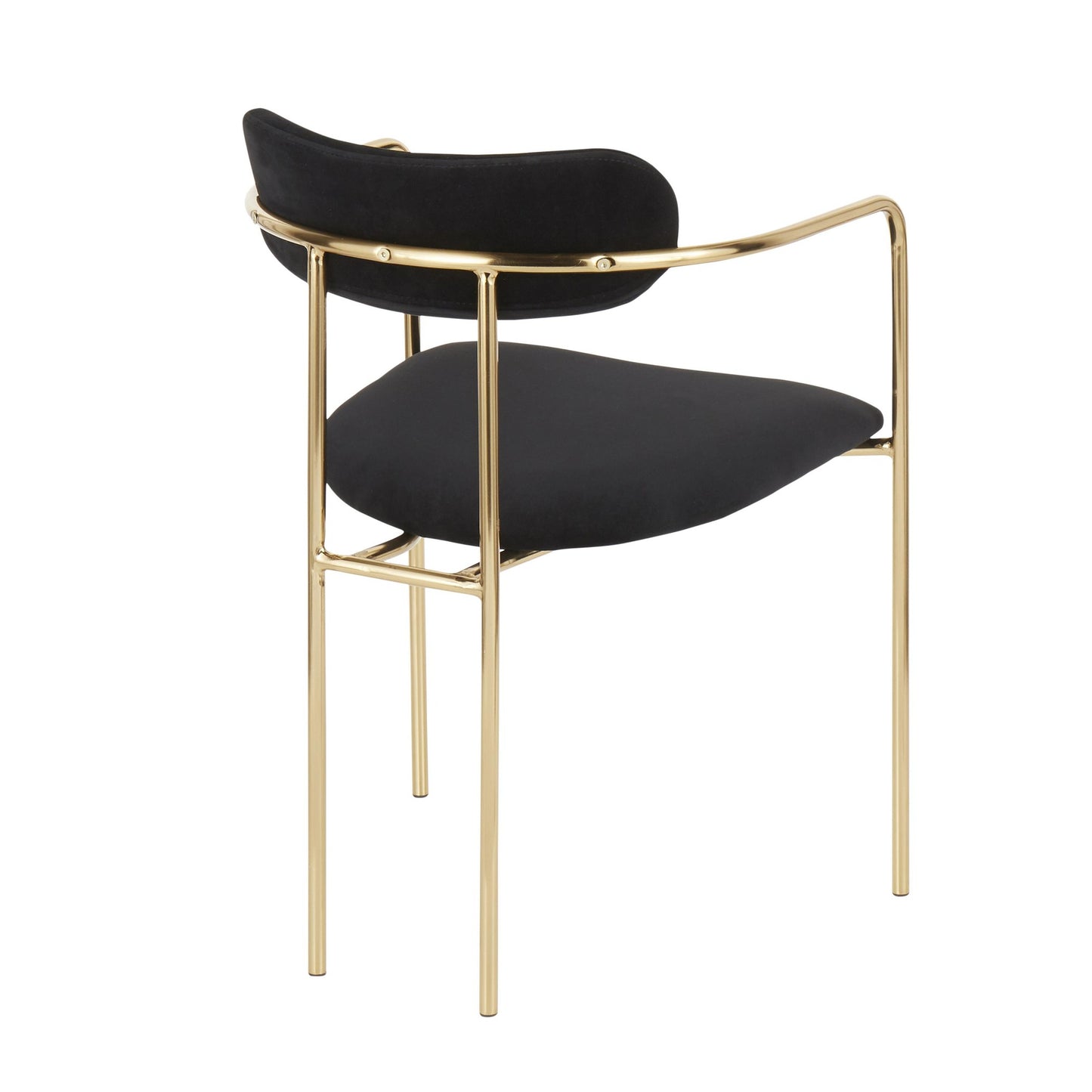 Demi Contemporary Chair in Gold Metal and Black Velvet by LumiSource - Set of 2