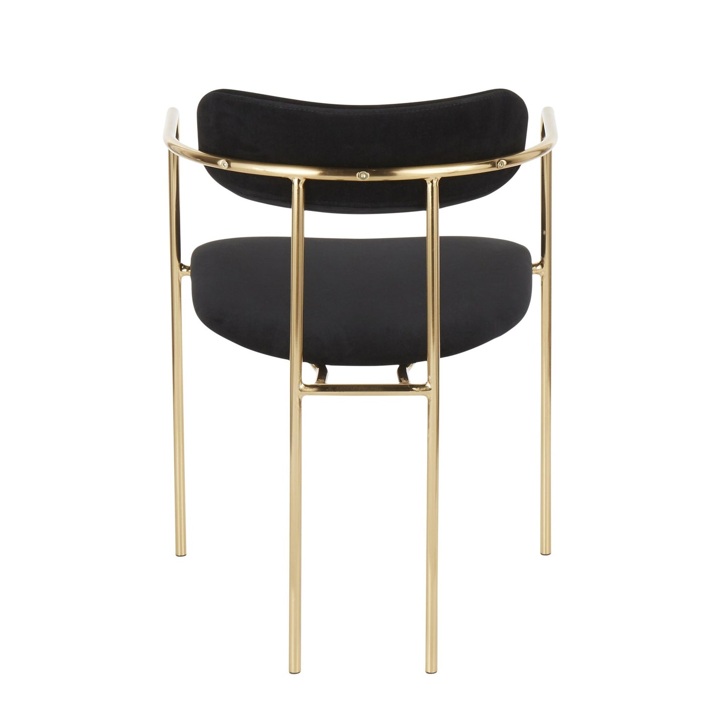Demi Contemporary Chair in Gold Metal and Black Velvet by LumiSource - Set of 2