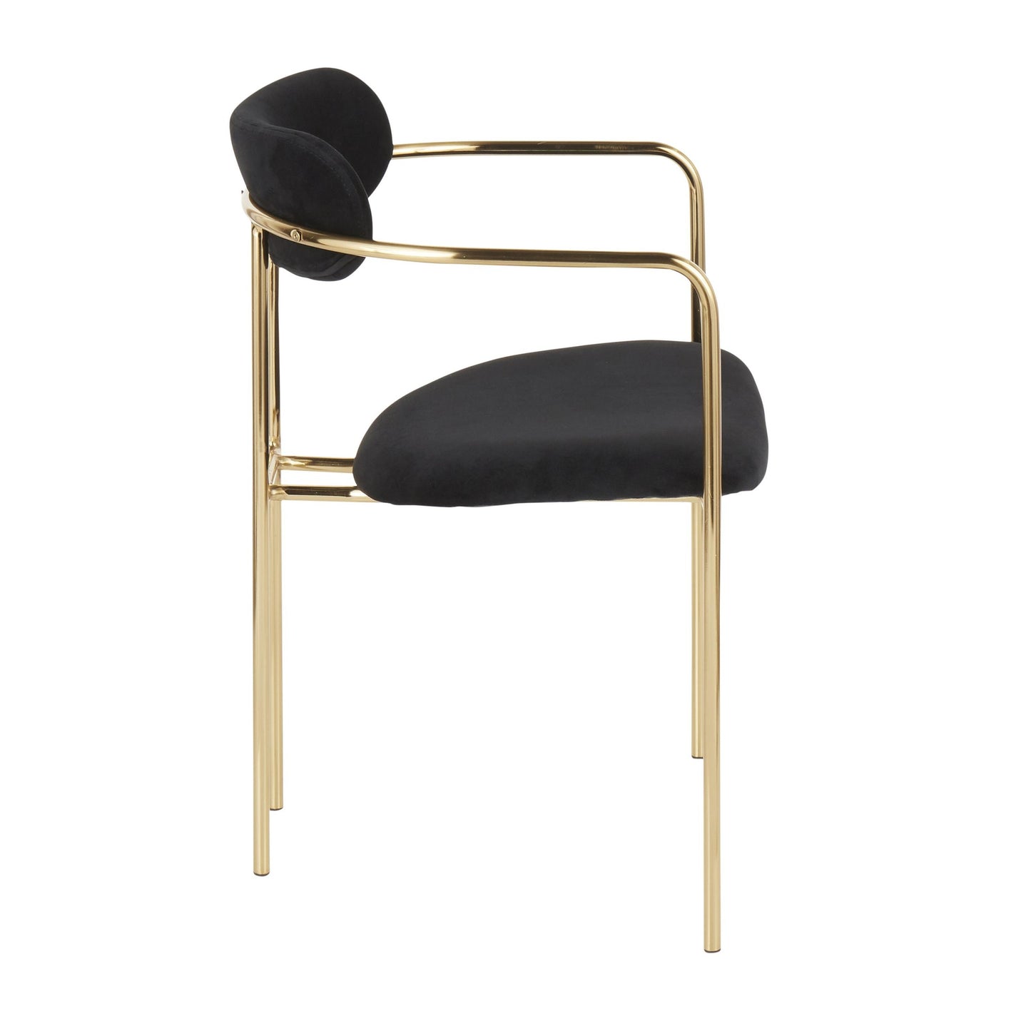 Demi Contemporary Chair in Gold Metal and Black Velvet by LumiSource - Set of 2