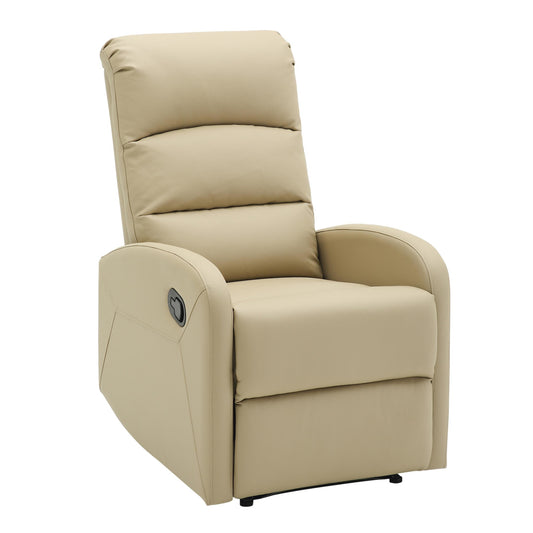 Dormi Contemporary Recliner Chair in Beige Faux Leather