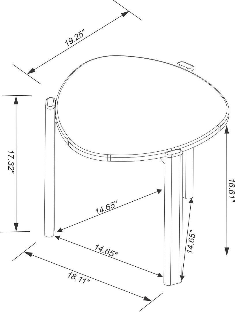 Manhattan Comfort Mid-Century Modern Gales End Table with Solid Wood Legs