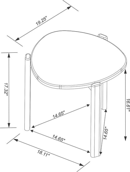 Manhattan Comfort Mid-Century Modern Gales End Table with Solid Wood Legs