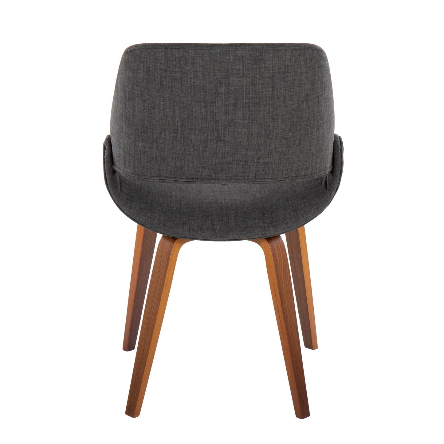 Fabrico Mid-Century Modern Dining/Accent Chair in Walnut and Charcoal Fabric by LumiSource - Set of 2