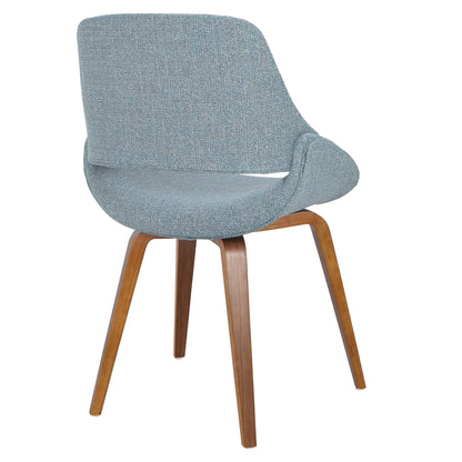 Fabrico Mid-Century Modern Dining/Accent Chair in Walnut and Charcoal Fabric by LumiSource - Set of 2