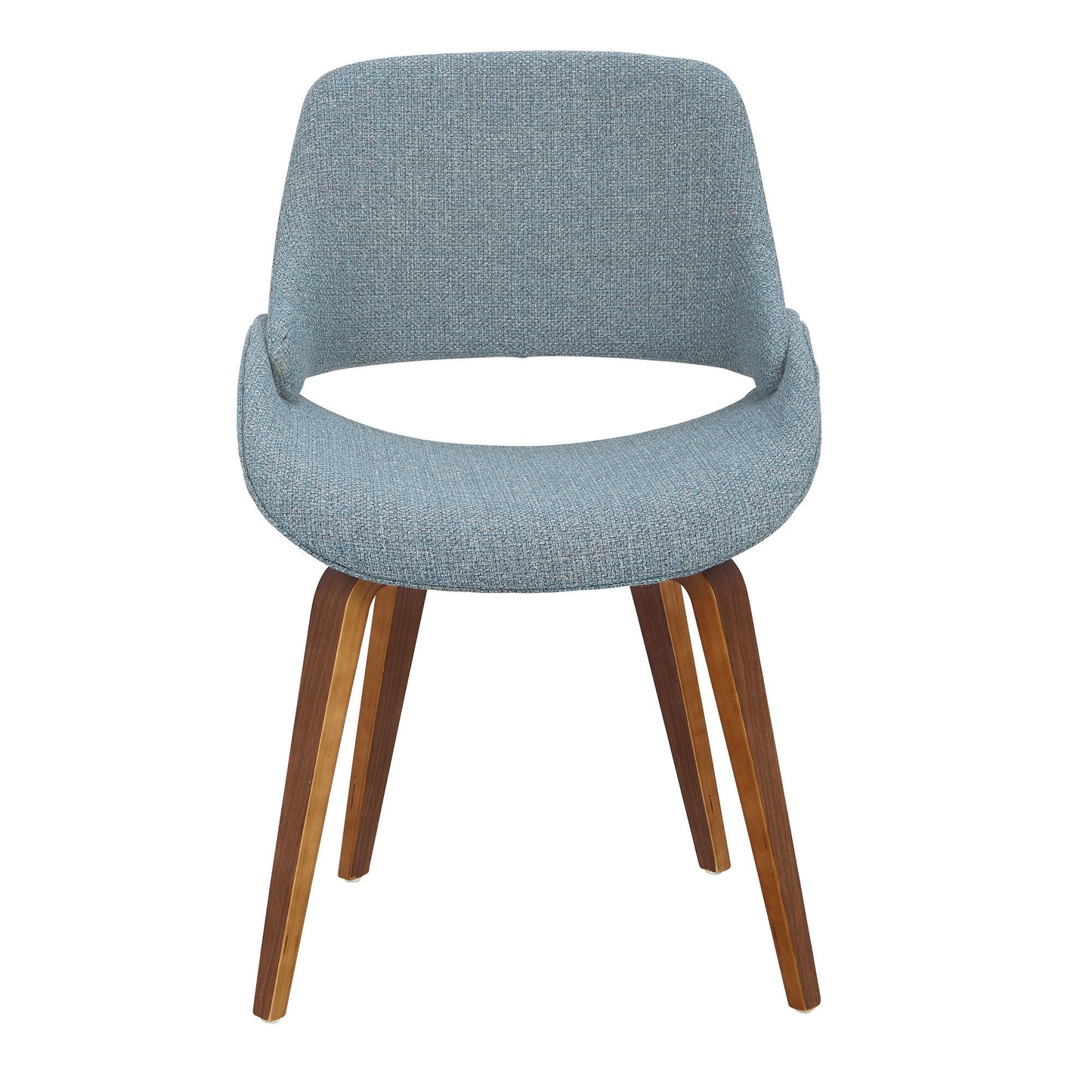 Fabrico Mid-Century Modern Dining/Accent Chair in Walnut and Charcoal Fabric by LumiSource - Set of 2