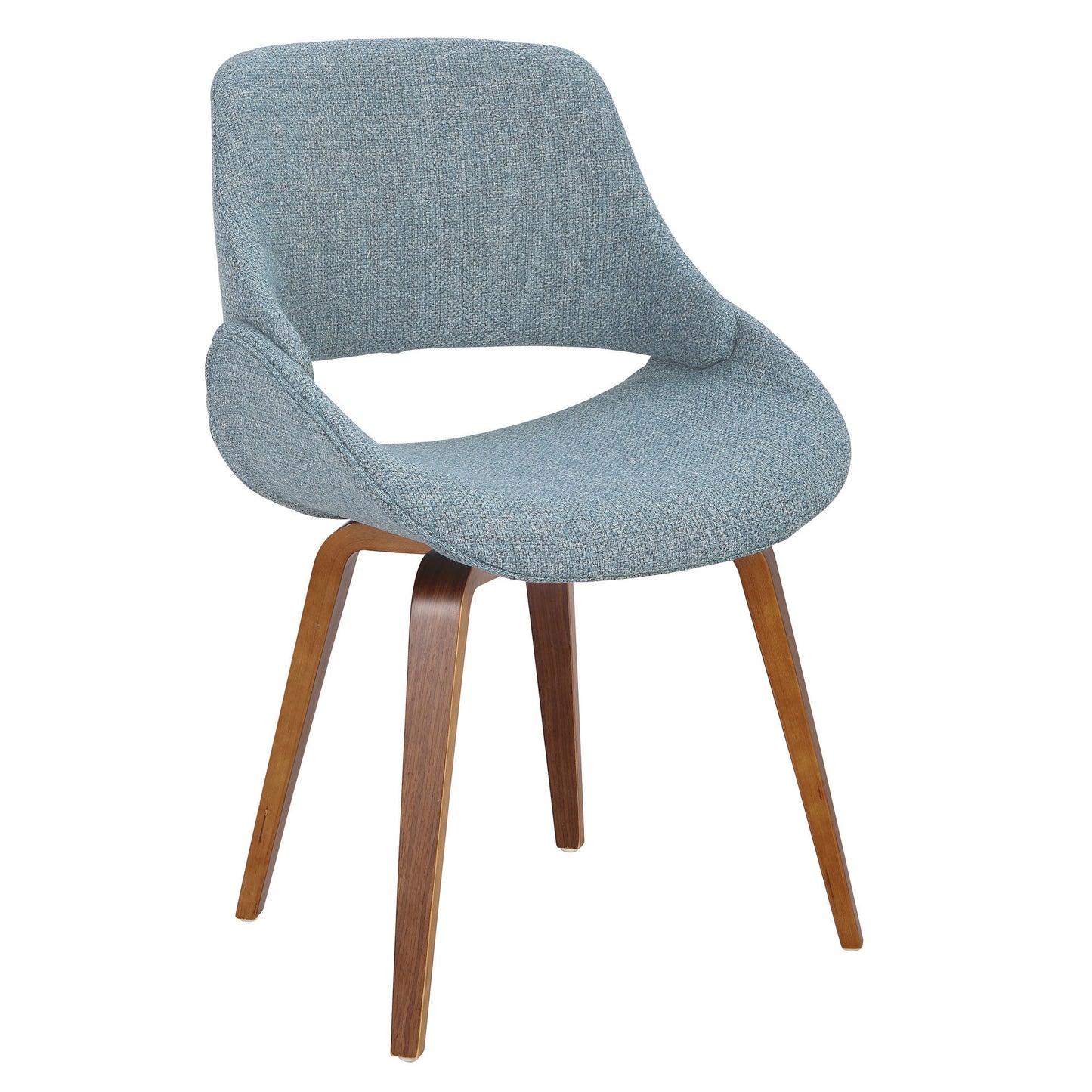Fabrico Mid-Century Modern Dining/Accent Chair in Walnut and Charcoal Fabric by LumiSource - Set of 2