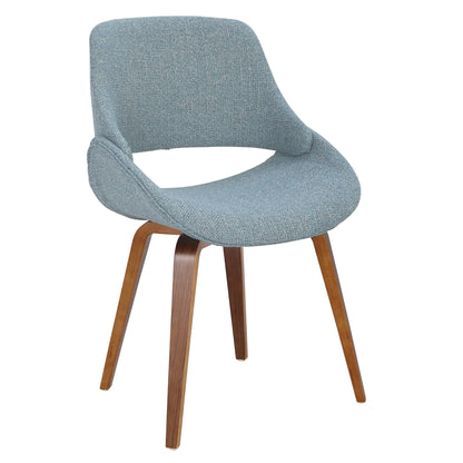 Fabrico Mid-Century Modern Dining/Accent Chair in Walnut and Charcoal Fabric by LumiSource - Set of 2