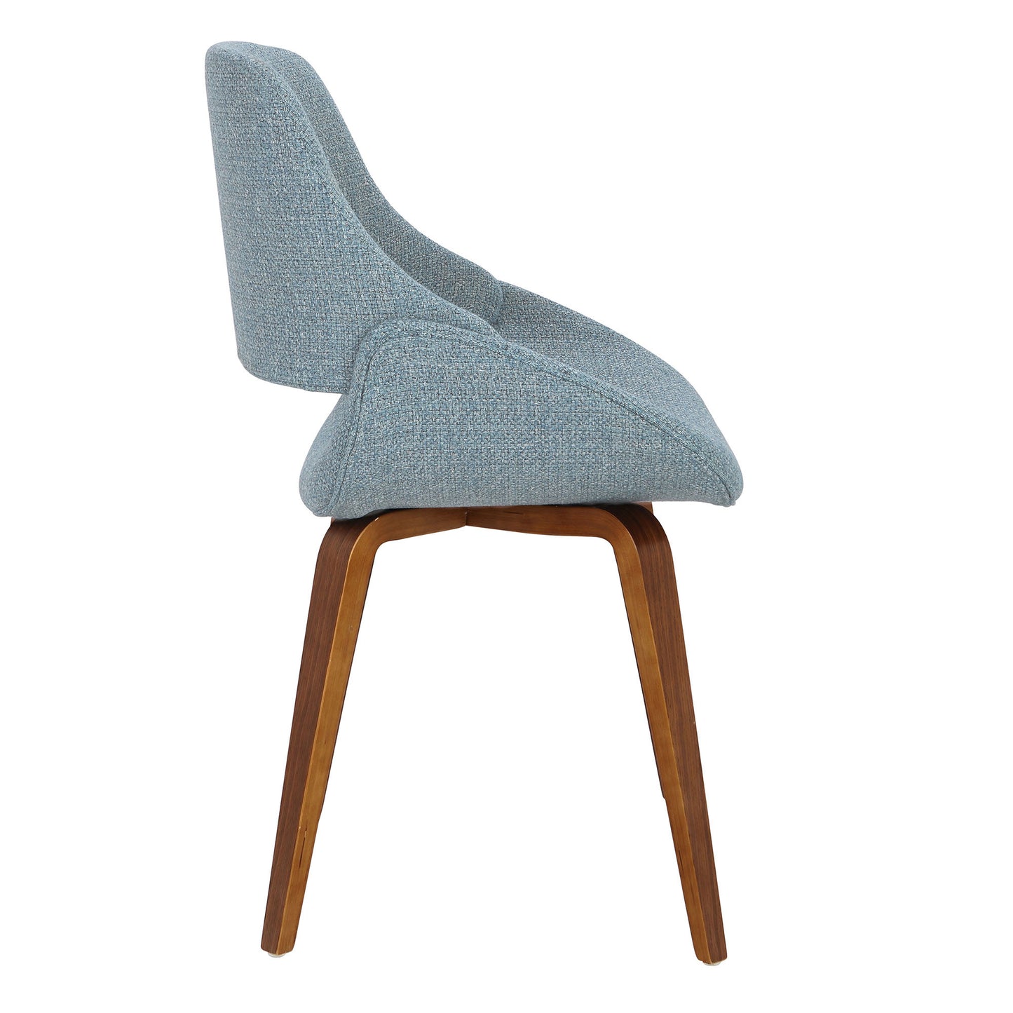 Fabrico Mid-Century Modern Dining/Accent Chair in Walnut and Charcoal Fabric by LumiSource - Set of 2