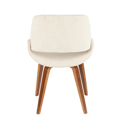 Fabrico Mid-Century Modern Dining/Accent Chair in Walnut and Charcoal Fabric by LumiSource - Set of 2