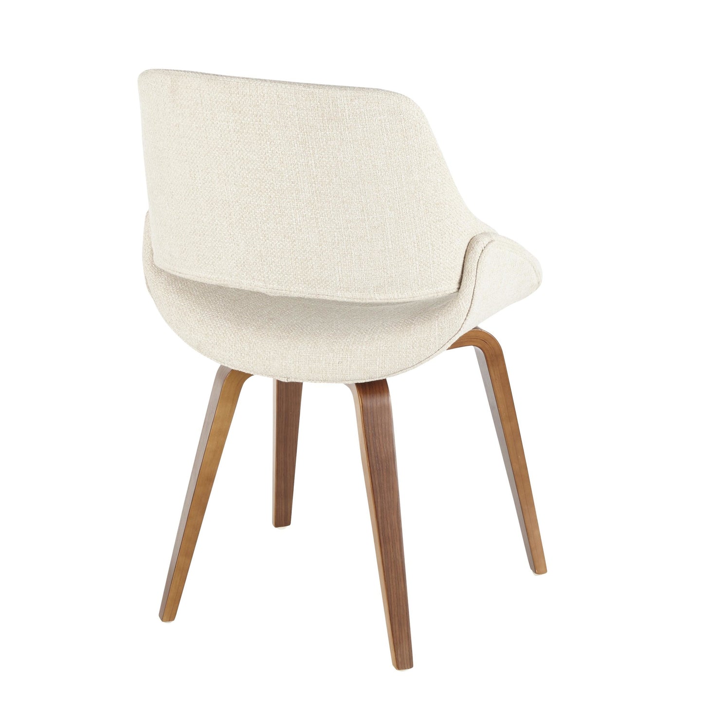 Fabrico Mid-Century Modern Dining/Accent Chair in Walnut and Charcoal Fabric by LumiSource - Set of 2
