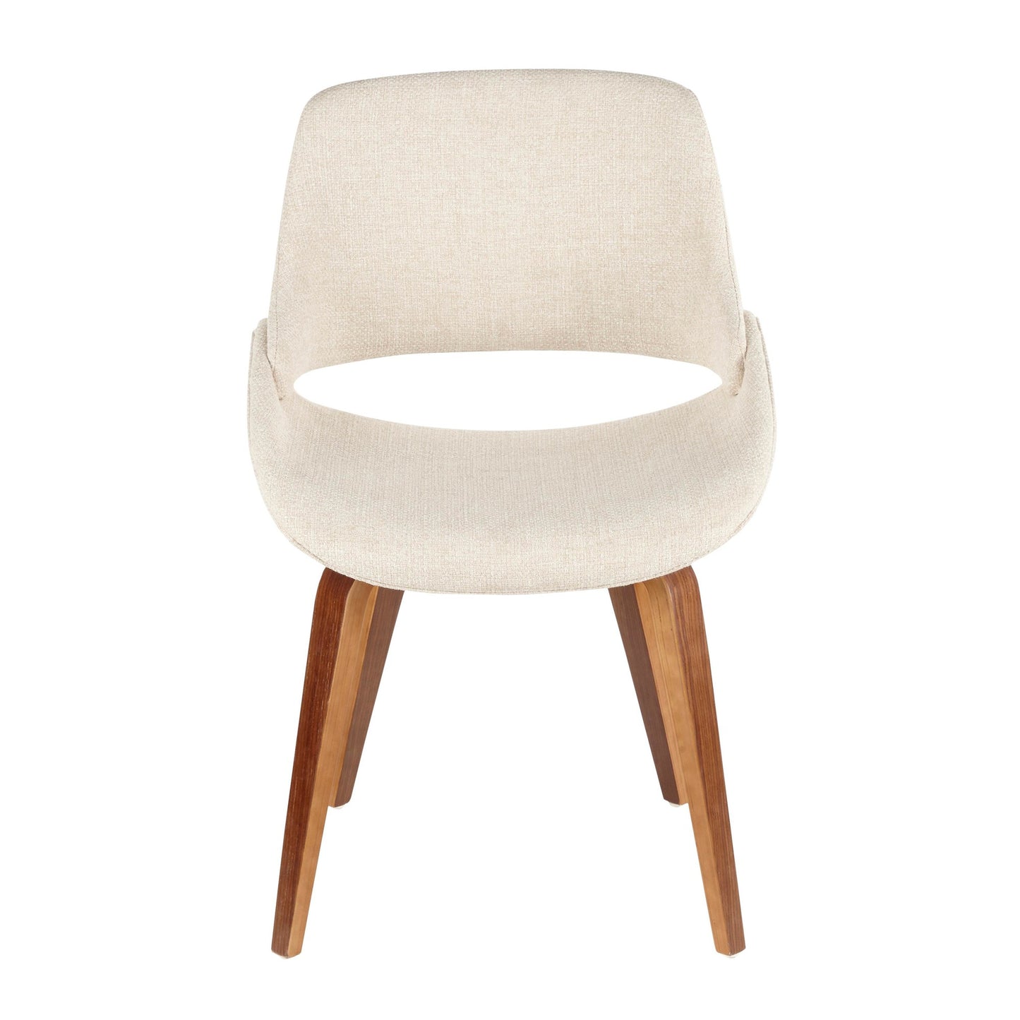Fabrico Mid-Century Modern Dining/Accent Chair in Walnut and Charcoal Fabric by LumiSource - Set of 2