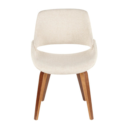 Fabrico Mid-Century Modern Dining/Accent Chair in Walnut and Charcoal Fabric by LumiSource - Set of 2