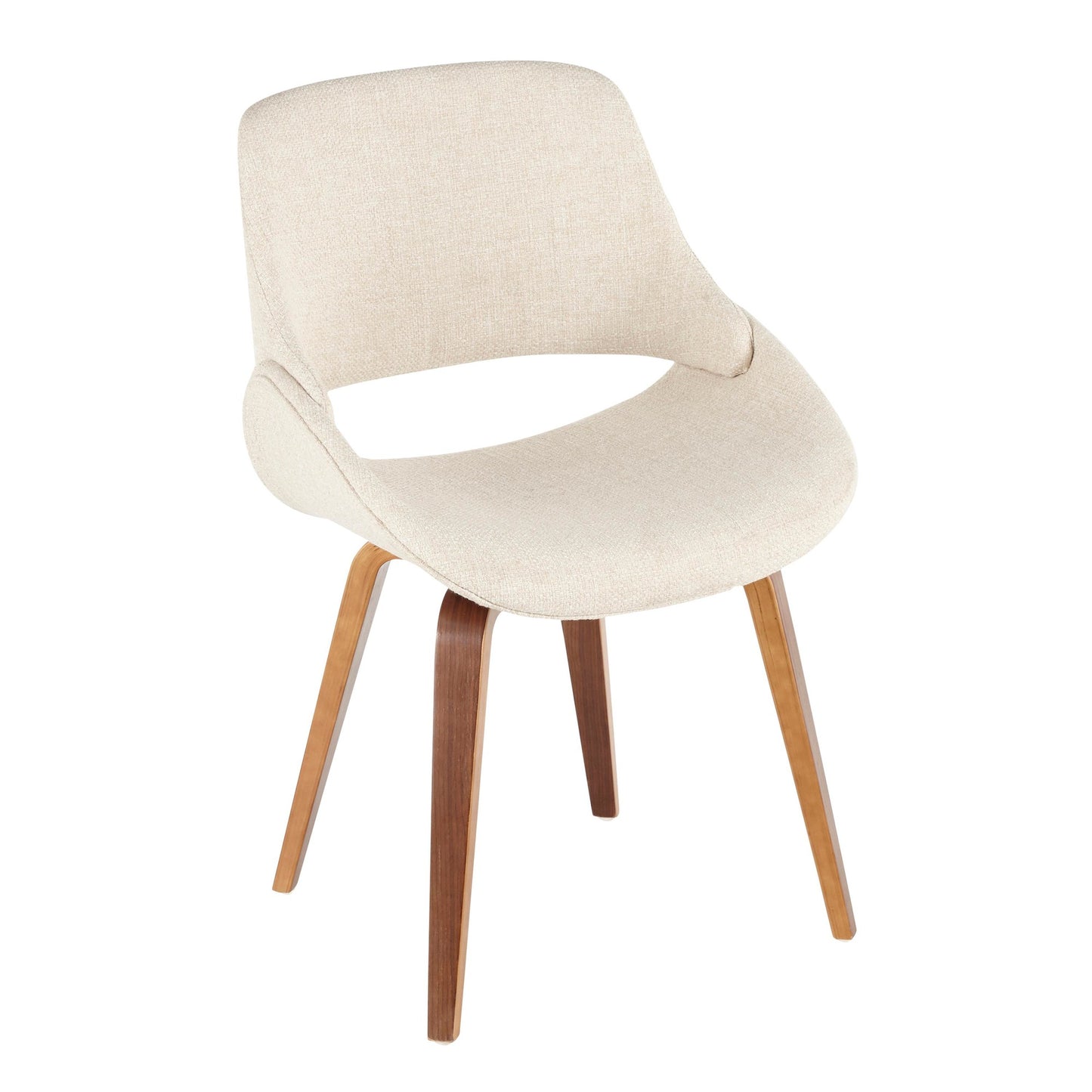 Fabrico Mid-Century Modern Dining/Accent Chair in Walnut and Charcoal Fabric by LumiSource - Set of 2